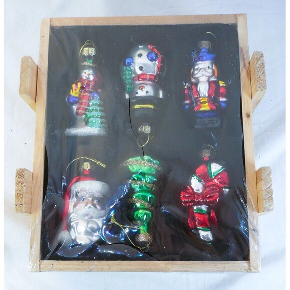 2003 blown glass ornaments new in box - Santa's Workbench - Jo-ann Stores Crate - Picture 1 of 10
